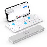 Folding Mini Wireless BT Keyboard With Magnetic Stand Aluminum Alloy Keypad For iPad iPhones Samsung Tablet Rechargeable Keypad