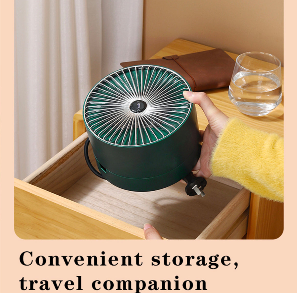 Portable Electric Heater Fan 1000W PTC Fast Heating Ceramic Home Office Travel