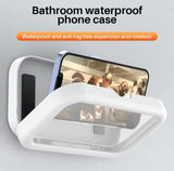 Cell Phone Holder Adjustable Sticky Wall Mount Waterproof Box Shower Bathroom Phone Stand TV Catch Up Use All Smartphones