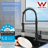 WELS Kitchen Mixer Taps Black Pull Out Sink Taps 360° Swivel Single Lever Faucet