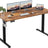 Electric Standing Desk 140x60cm (55.1"x23.6"), Height Adjustable Sit Stand Desk with Hooks, Metal Frame Stand up Desk with Powerful Motor, Ergonomic Computer Desk for Home Office (Brown)