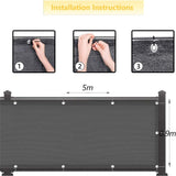 5M Privacy Garden Fence Panel Cover UV Protection Shade Screen Patio Balcony AU (Grey (0.9M*5M))