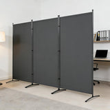 Grey Portable Room Divider, 3 Panel Freestanding Office Dividers, Folding Partition Privacy Wall Screen for Separation, 260 * 50 * 180Cm