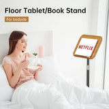 Ssumght 2 in 1 Dual-use Sheet Music Stand & Desktop Book Stand, Large Wooden Book Holder, Height Adjustable from 80-130cm,with Page Paper Clip for Cookbooks, Sheet Music, etc.