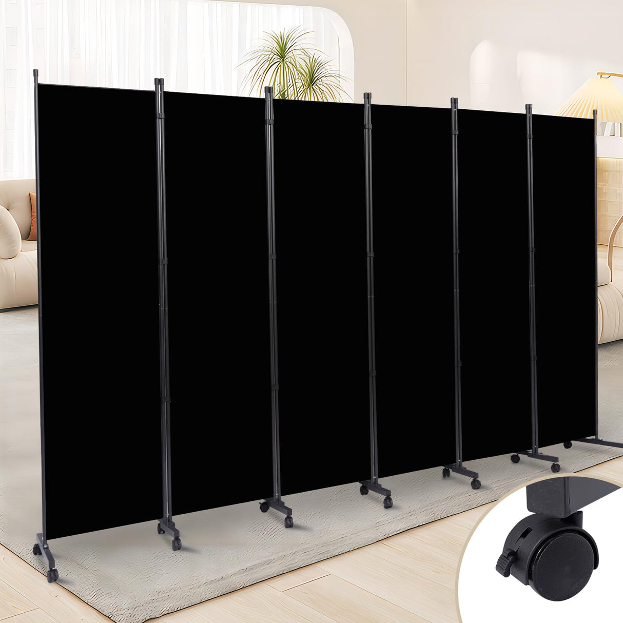 Room Divider 1 Panel Room Dividers/Wheels, Fabric Room Divider Panel for Office Room Partitions and Dividers, Portable Partition Wall Divider for Room Separation, Flexible Privacy Screen Indoor