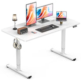 Standing Desk, Height Adjustable Electric Stand up Desk, 140x60CM Sit Stand Home Office Desk with Splice Board (Rustic Brown)