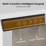 Yodolla Electric Standing Desk, 120x60cm Height Adjustable Sit Stand Desk with Memory Function, Ergonomic Computer Desk for Home Office, Gaming Desk, Study Table with Hooks, White Frame Desktop