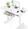 ODK Electric Standing Desk with Keyboard Tray & Memory Control,72-118cm Height Adjustable Sit Stand Desk,Ergonomic Computer Desk for Home Office,100 * 50cm,White