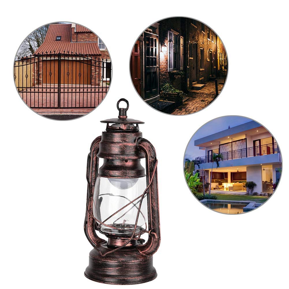 Night Light, 111-240V Retro Style Sconce Light Antique Iron Wall Lamp Fixture for Cafe Bar Hallway (Red Bronze)