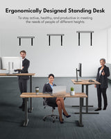 Standing Desk, Height Adjustable Electric Stand up Desk, 140x60CM Sit Stand Home Office Desk with Splice Board (Rustic Brown)