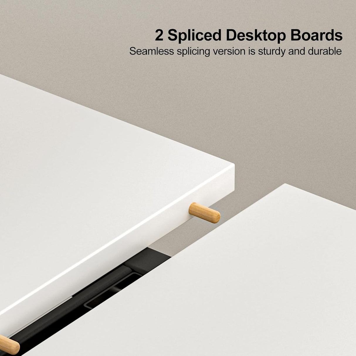 UMOMO 120 x 60cm Electric Standing Desk, Height Adjustable Sit Stand Desk with Splice Board, Workstation Computer Desk with Cable Management for Home Office (White Top White Frame)