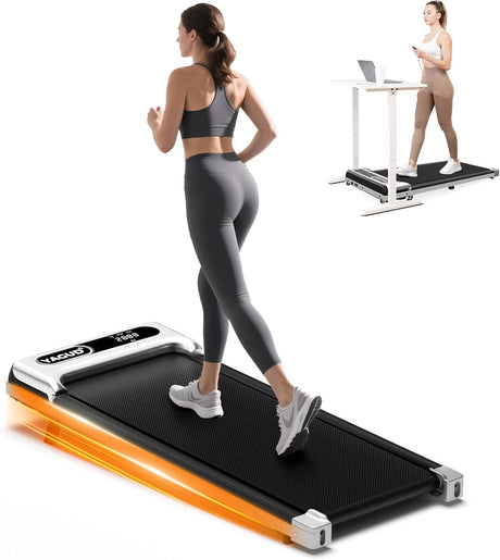 Yagud Walking Pad with Incline, Under Desk Treadmill, 2.5HP Treadmills for Home with Remote Control & Led Display, Non-Slip, Compact Portable, Low Noise for Workout Exercise