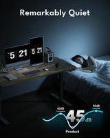 Standing Desk, Height Adjustable Electric Stand up Desk, 140x60CM Sit Stand Home Office Desk with Splice Board (Rustic Brown)