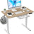 100 x 60cm Electric Standing Desk, Height Adjustable Stand Desk with Drawers,Sit Stand Computer Home Office Desk (Oak Top White Legs)