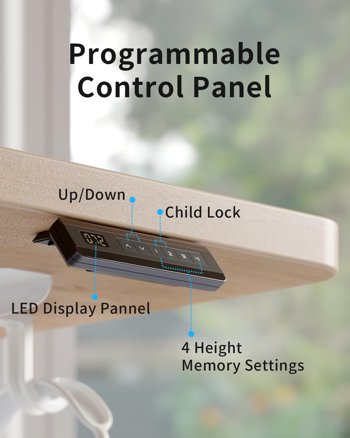 FEZIBO Electric Standing Desk Adjustable Height, 40 x 24 Inch Sit and Stand Desk, Home Office Desk, Ergonomic Workstation Computer Desk, Ivory