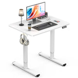 Standing Desk, Height Adjustable Electric Stand up Desk, 140x60CM Sit Stand Home Office Desk with Splice Board (Rustic Brown)