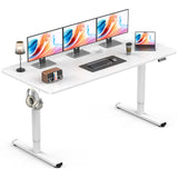 Standing Desk, Height Adjustable Electric Stand up Desk, 140x60CM Sit Stand Home Office Desk with Splice Board (Rustic Brown)