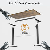 Yildue Electric Standing Desk 120X60CM,Height Adjustable Standing Compute Desk with Splice Board,3 Memory Height Settings Ergonomic Home Office Desk(Rustic Brown)