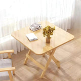 Foldable Dining Table, Living Room Table, Dining Room, Garden, Dormitory Study Table, Solid Wood Office Desk A40 (Wood, 80X80X74)
