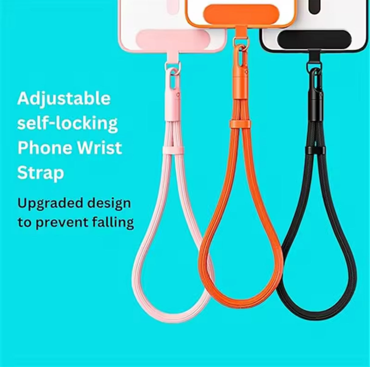 Universally Minimalist Wrist Strap Phone Lanyard with Adjustable Drop-Proof Design, 2 Phone Tether Tabs for All Mobile Phones