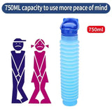 750ml Outdoor Portable Car Urinal Telescopic Squat-free Female Boys And Children Travel Camping Hiking Emergency Urinal Foldable