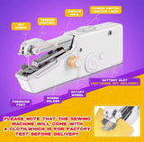 Portable Mini Electric Sewing Machine Handheld Sewing Machine with Bobbin for Needlework Handwork Home Travel