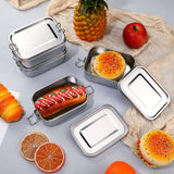 4 Pcs Stainless Steel Bento Box 550ml Metal Lunch Box Food Storage Containers Metal Lunch Container, Lockable Clips to Leak Proof, Reusable Dishwasher Safe Lunch Snack Boxes for Work, School