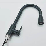 WELS Kitchen Mixer Tap Black 360° Pull Out 2-Mode Spray Laundry Sink Faucet