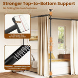 Koreal Room Divider, Curtain Rod for Wide Space Room Separation, 71-434cm(W) 122-304cm(H) Adjustable, No Drilling Tension Curtain Rods, Heavy Duty Temporary Privacy Wall Divider, Black