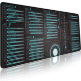Excel Shortcut Keys Mouse Pad - Extended Large XL Cheat Sheet Gaming Mousepad | PC Office Spreadsheet Keyboard Mat | Non-Slip Stitched Edge