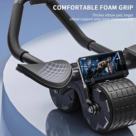 Ab Roller Wheel,Elbow Support Ab Wheel Roller Automatic Rebound Ab Workout Equipment for Core Workout,Core Strength Training Wheel with Time for Home Gym Core Workout
