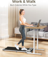 Walking Pad Treadmill, Under Desk Treadmill, 2.5HP Treadmills for Home with Remote Control & Led Display, Non-Slip, Compact Portable, Low Noise for Home/Office Fitness Exercise