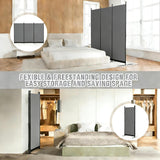 Grey Portable Room Divider, 3 Panel Freestanding Office Dividers, Folding Partition Privacy Wall Screen for Separation, 260 * 50 * 180Cm