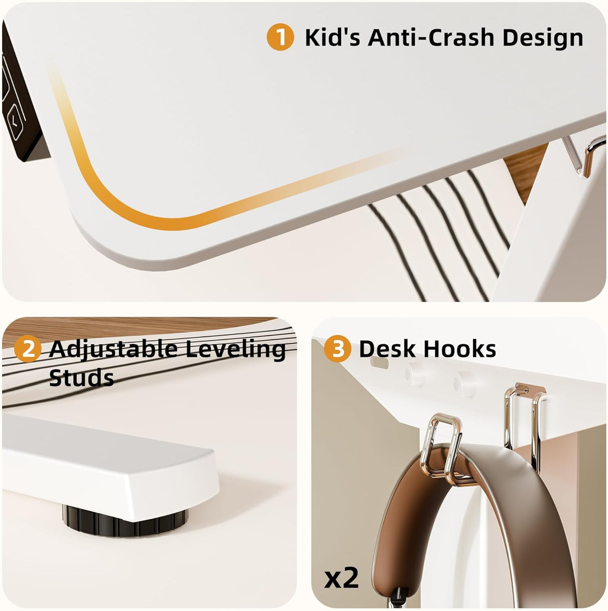 ERGOMAKER Electric Standing Desk 80x60cm (31"x23.6"), Height Adjustable Sit Stand Desk with Splice Board for Home Office, Computer Desk Memory Preset (White Frame + White Desktop)