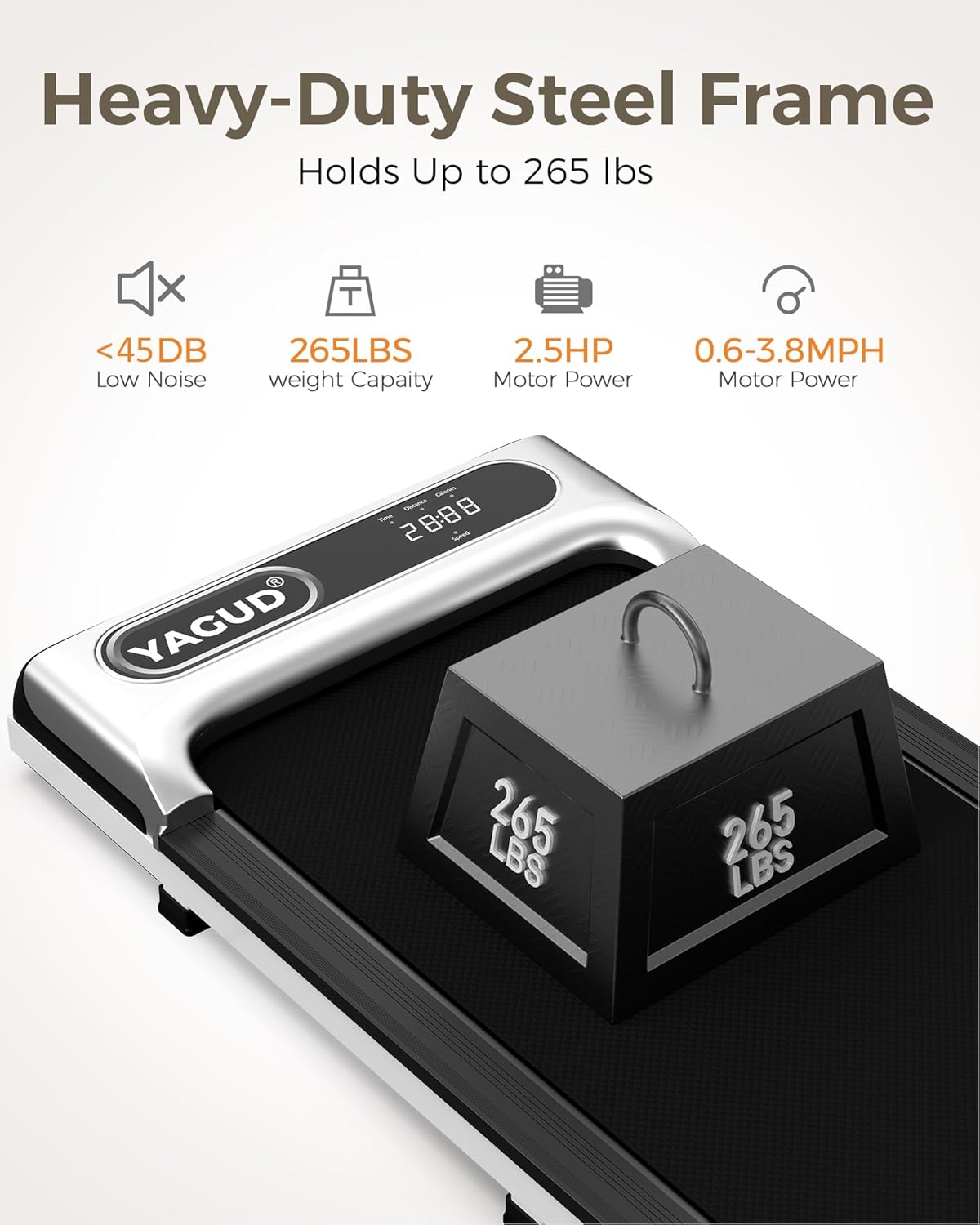 Walking Pad Treadmill, Under Desk Treadmill, 2.5HP Treadmills for Home with Remote Control & Led Display, Non-Slip, Compact Portable, Low Noise for Home/Office Fitness Exercise