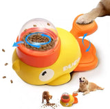 2-in-1 Interactive Dog Toy Pet Automatic Food Treat Dispenser Cartoon Duck Design Slow Food Pet Snack Feeder for Dog Training