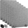Zeyfon 6Pcs Acoustic Desk Divider Desk Partition 60cm x 60cm Stand Up Freestanding Desk Privacy Panel Noise and Visual Distractions Reducing Table Divider for Student Reception Area Office,Light Grey