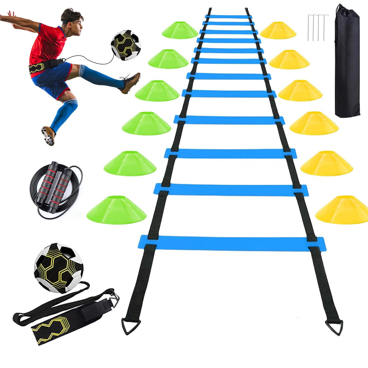 Soccer Agility Training Equipment Set - Speed Training Equipment for Soccer Football Basketball