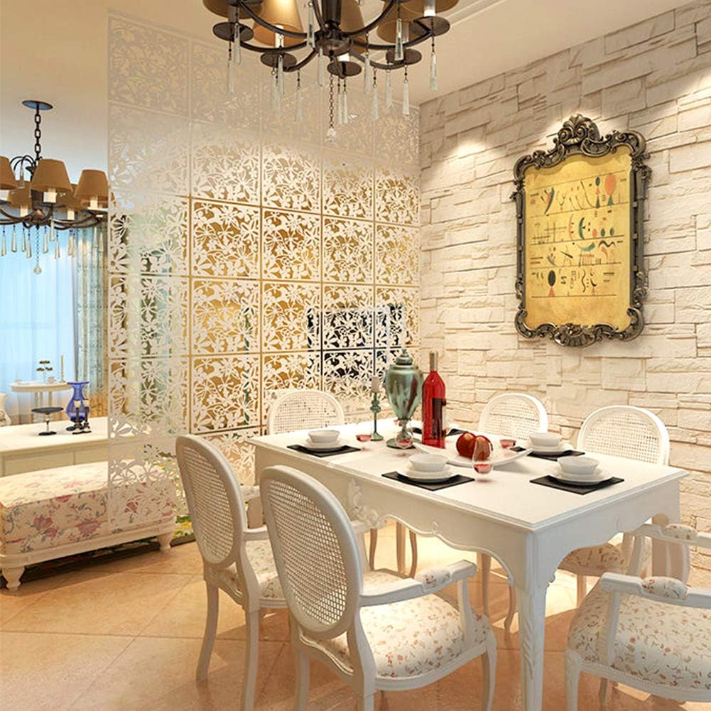 Yizunnu Hanging Room Divider Made of PVC Panels Screen,Room Divider for Decorating Living Room, Dining Room, Sitting Room, Office, Restaurant Decoration(White, 12 pcs)