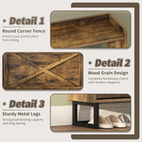 Lumoti Shoe Storage Cabinet with 2 Flip Drawers, Freestanding Shoe Organizer with Metal Legs for Entryway, Narrow Shoe Rack Cabinet, Rustic Brown (Rustic Brown)