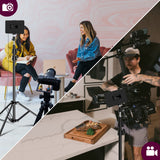 Photography Lighting Kit Dimmable 5600K USB Led Video Studio Streaming Lights with Adjustable Tripod Stand and Color Filters for Table Top/Photo Video Shooting