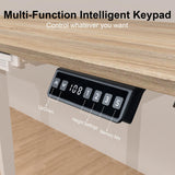 100 x 60cm Electric Standing Desk, Height Adjustable Stand Desk with Drawers,Sit Stand Computer Home Office Desk (Oak Top White Legs)