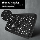 ACA International 12" Rectangle Extra Large High Pressure Shower Head Handheld Gooseneck Arm 2 in 1 Diverter Set, 3-Mode Handheld Shower Hand, Full Body Shower Set for Bathroom (Black)