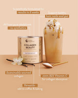 Nutra Organics Collagen Beauty Vanilla 225g | Low Sugar, Non-Dairy, Drink Mix w/Vitamin C | Collagen Powder that Supports Skin Elasticity & Hydration, Healthy Hair, Nails, & Gut Wellbeing (18 Serves)