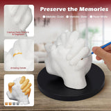 Holding Hand Casting 3D Kit for Couples with Base & Paints, DIY Plaster Statue Cast, Hand Mold Kit Couples Activities - Father's Day, Women for Wedding, Anniversary, Valentines