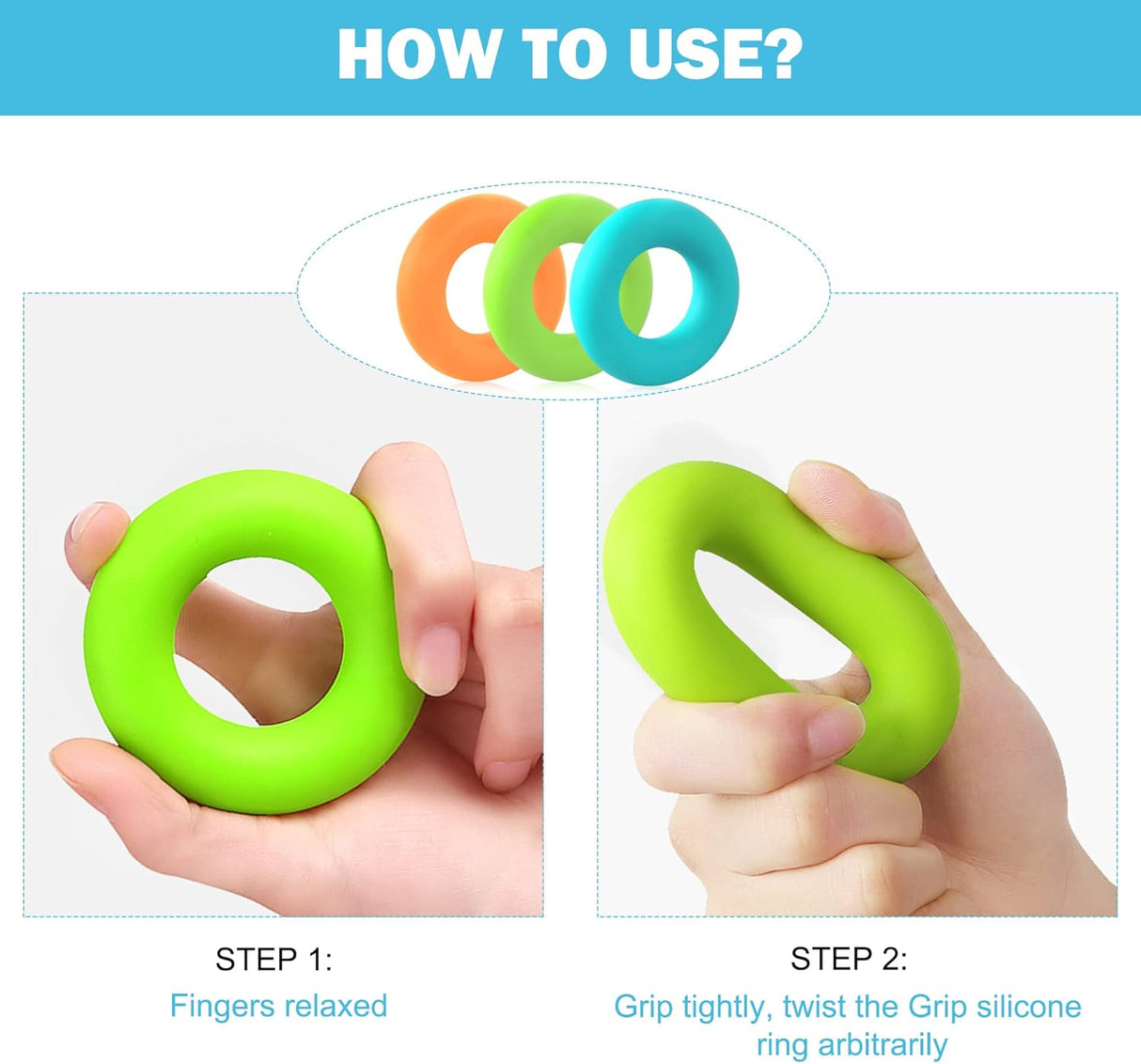 Shuibian Squeeze Ball Hand Grip Strengthener, Finger Exerciser, Grip Strength Trainer(14PCS)Arthritis Pain Relief Workout Forearm Grip Workout Finger Stretcher Carpal Tunnel, Trigger Finger, and More