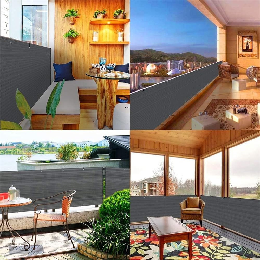 5M Privacy Garden Fence Panel Cover UV Protection Shade Screen Patio Balcony AU (Grey (0.9M*5M))