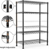 MZG 454kg Capacity Heavy Duty 4-Tier Metal Storage Shelving Unit, Adjustable Steel Wire Rack Organizer for Home, Kitchen, or Office (Chrome, 35L x 75W x 120H cm)