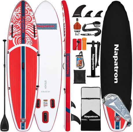 10'6 Inflatable Stand Up Paddle Boards, 33'' Widened Design Sup Paddle Board, Premium Paddle Fishing Board with Accessories, Sunscreen Cover, Fast Pump, Suitable for Youth and Adults