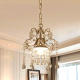 Jiinoo Mini Crystal Chandeliers, Luxury K9 Clear Hanging Crystal Chandelier Light, Pendant Light Ceiling Fixtures for Staircase Hallway Entryway Dining Room Office Porch Foyer Closet Kitchen